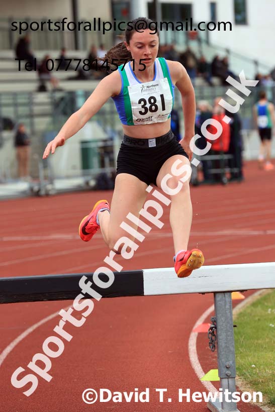 Senior and Under-20s Womens 2000 metres steeplechase, 2024 Northern Senior and Under-20s Track and Field Champs, Middlesbrough.  Photo: David T. Hewitson/Sports for All Pics